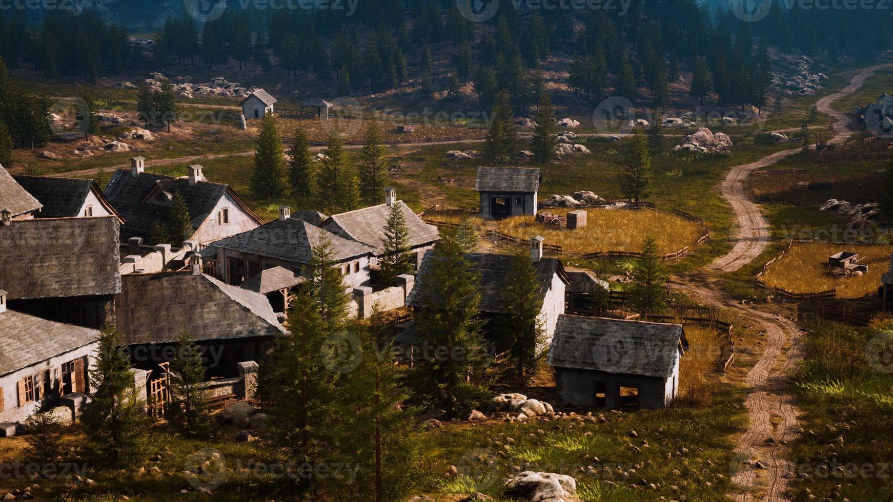 casas antiguas en lo alto de las montañas foto