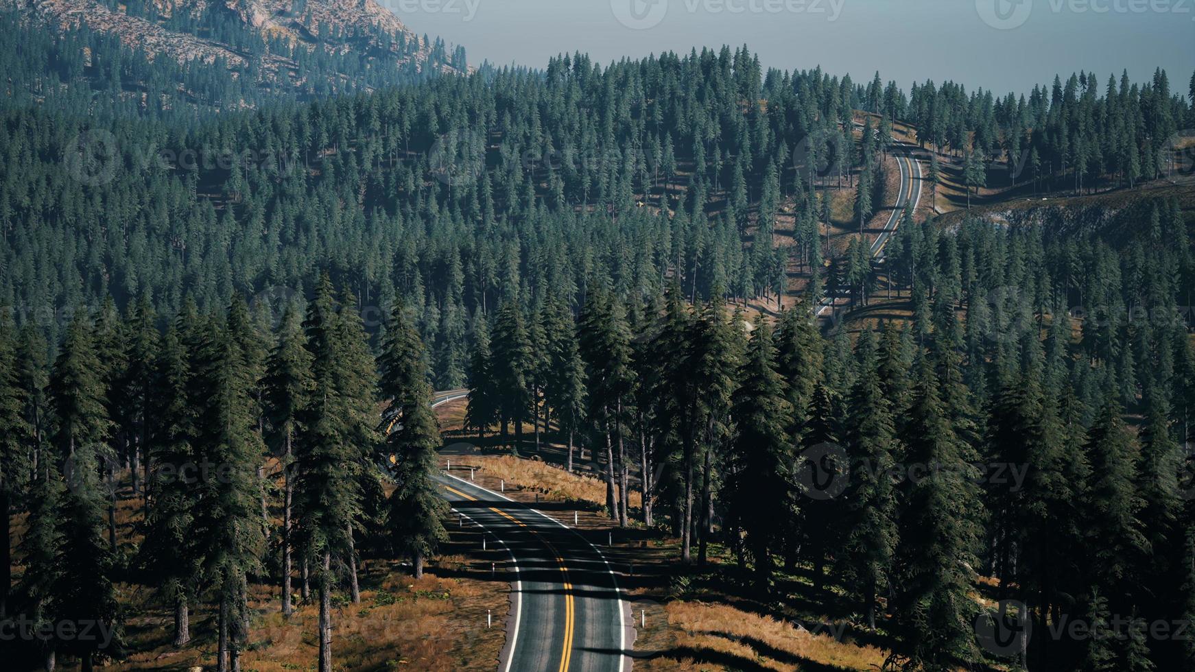 Mountain Pass with windy roads photo