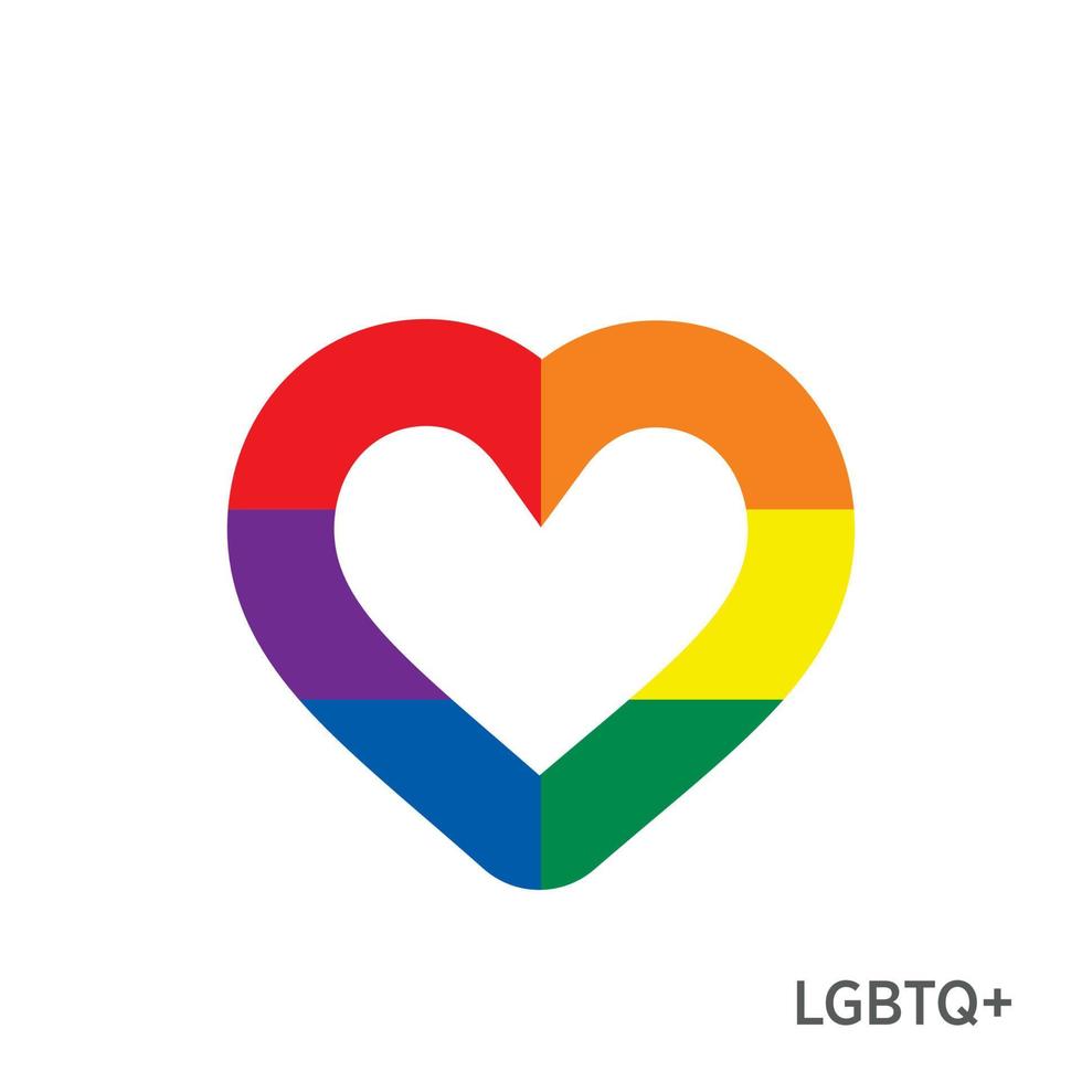 corazón que representa los colores lgbtq. diseño de color lgbtq, ilustración vectorial. conceptos de personas gay, lesbianas, bisexuales, homosexuales y transgénero. vector
