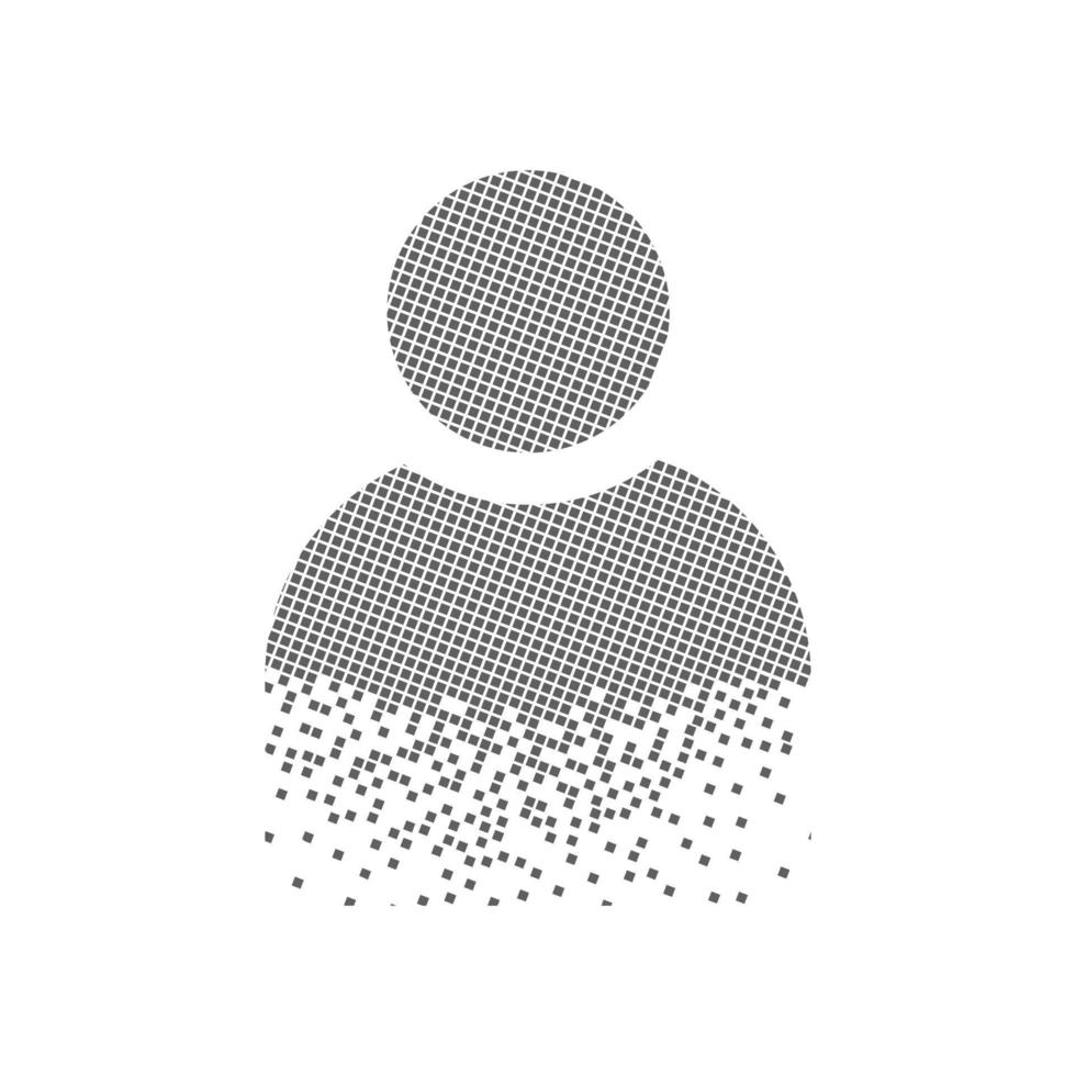 User profile icon speeding pixel dot. Profile man pixel flatsolid