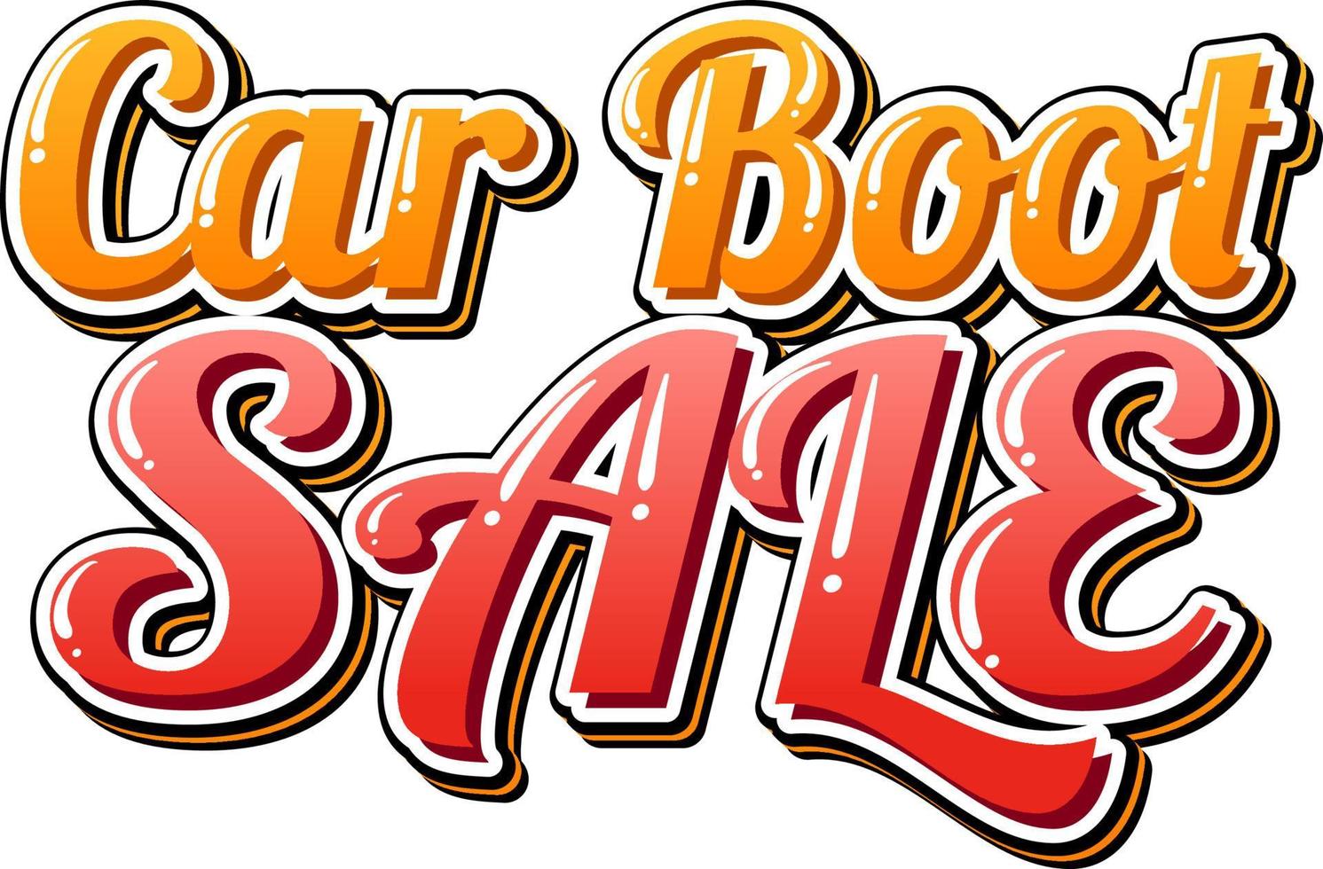 Car boot sale typography design vector