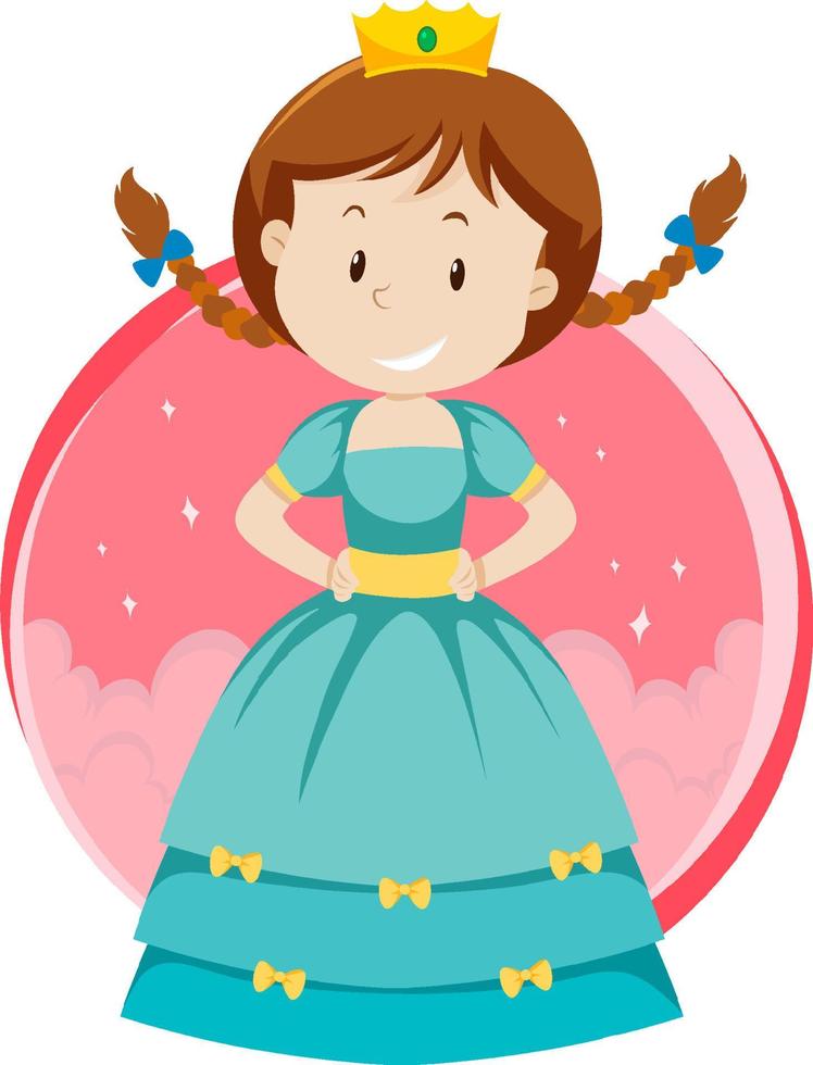 Fantasy princess character on white background vector