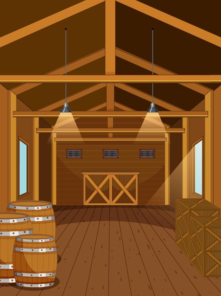 Scene inside the barn vector