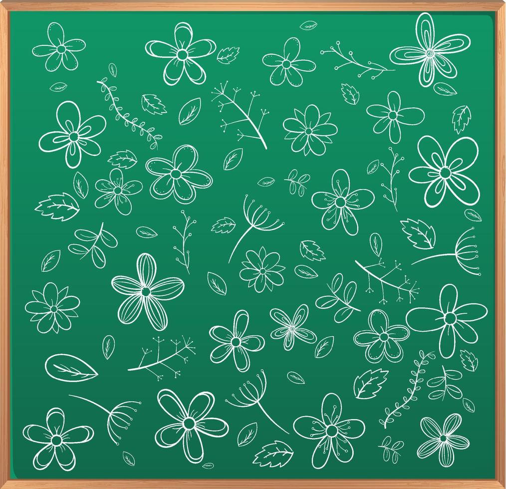 Hand drawn doodle icons on chalkboard vector