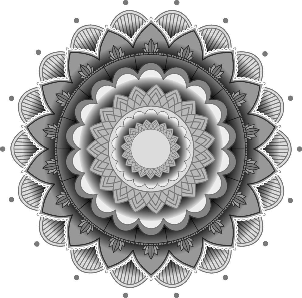 Vintage mandala with thin lines vector