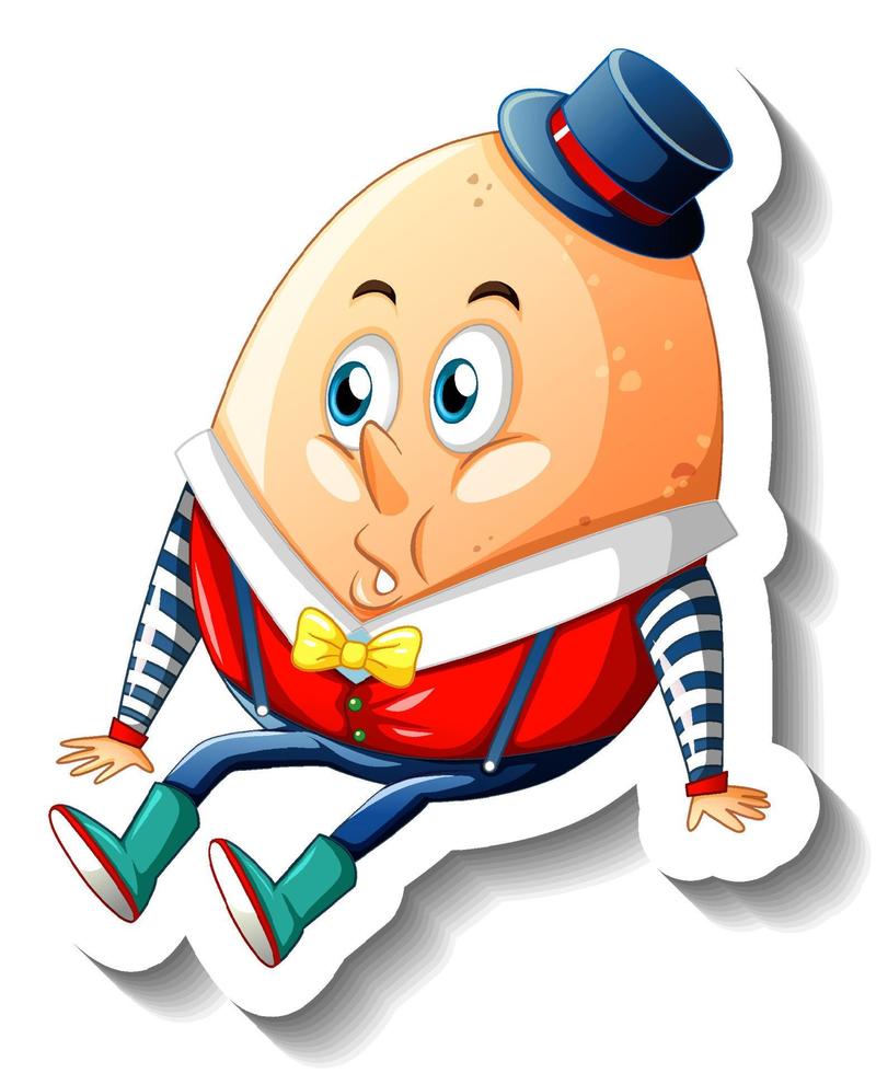 personaje de dibujos animados de huevo humpty dumpty vector