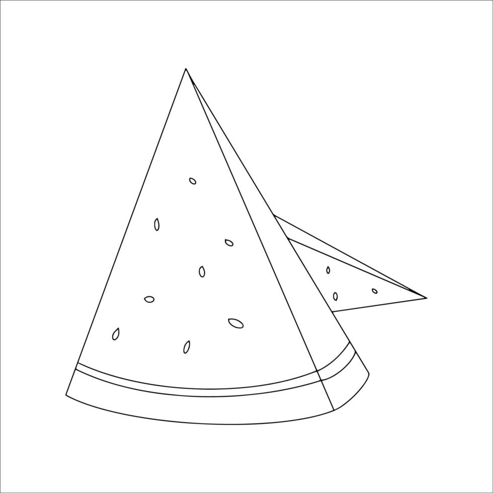 piece of watermelon. doodles vector