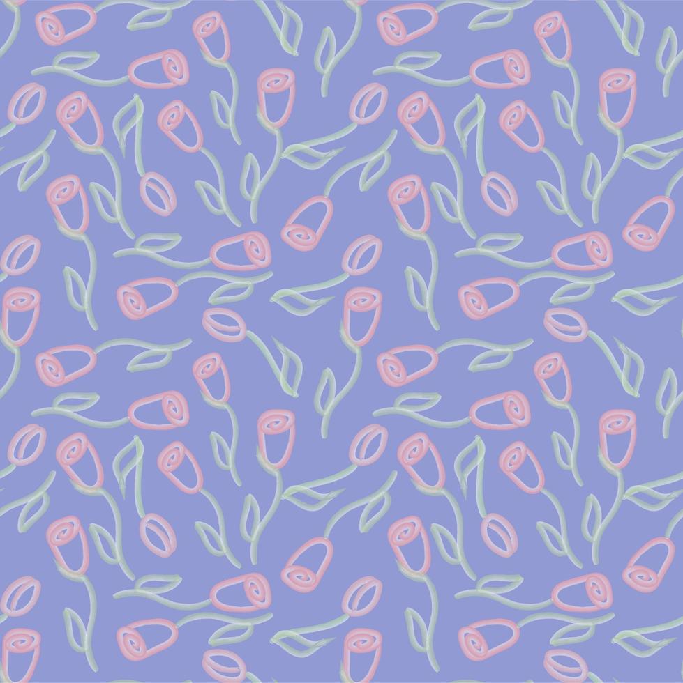 Seamless pattern with roses vector