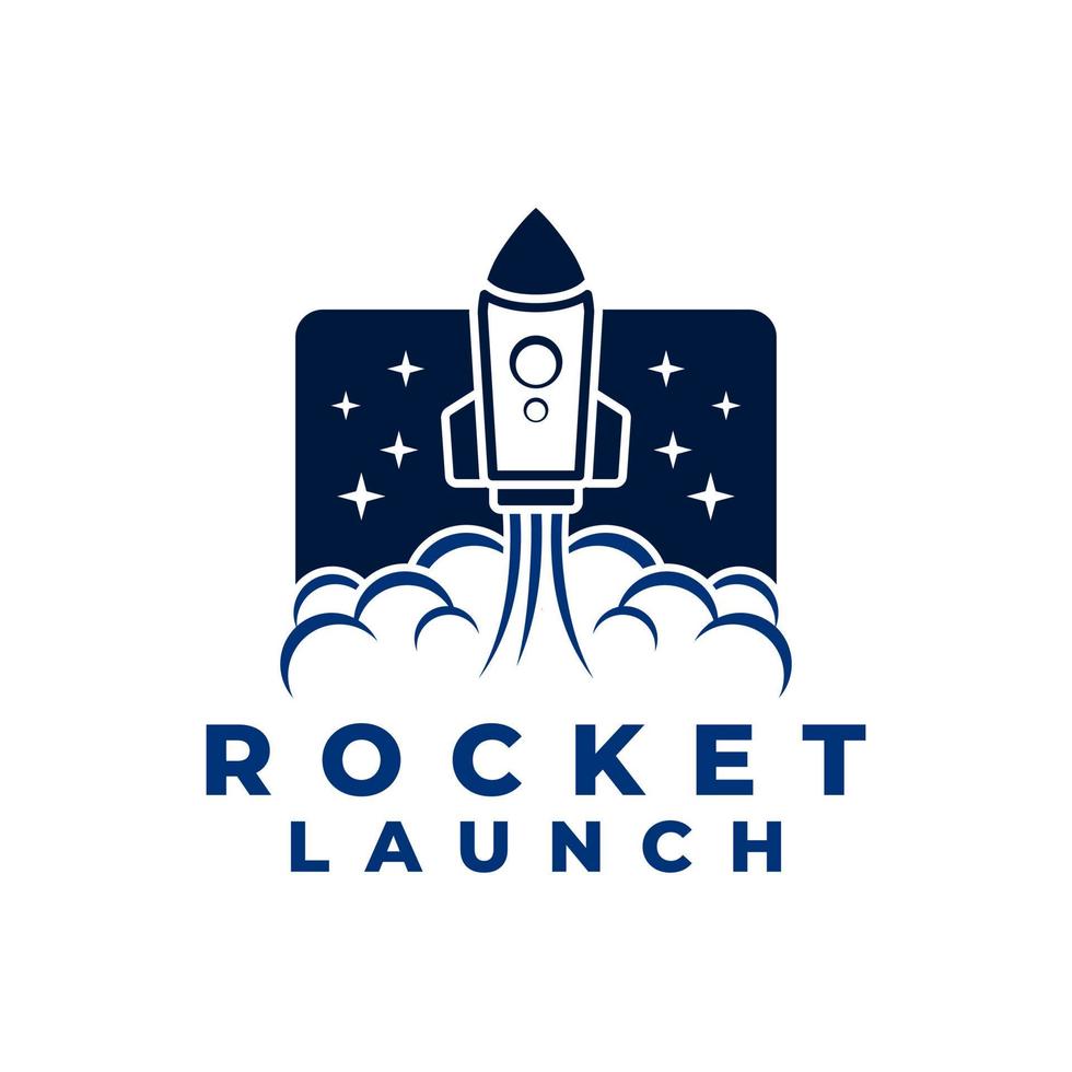 logo templates, symbols and icons with the shape of a rocket launching vector