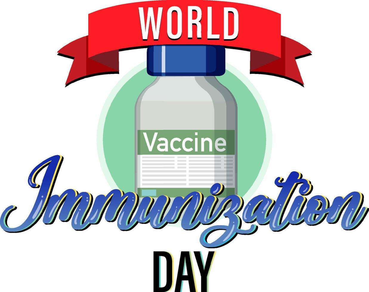 World immunization day logo design vector