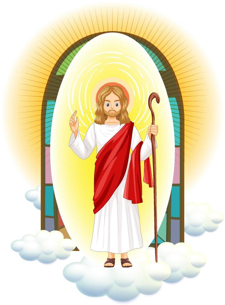 Jesus Christ character in cartoon style vector