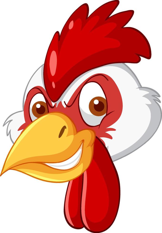 una cabeza de pollo al estilo de las caricaturas vector