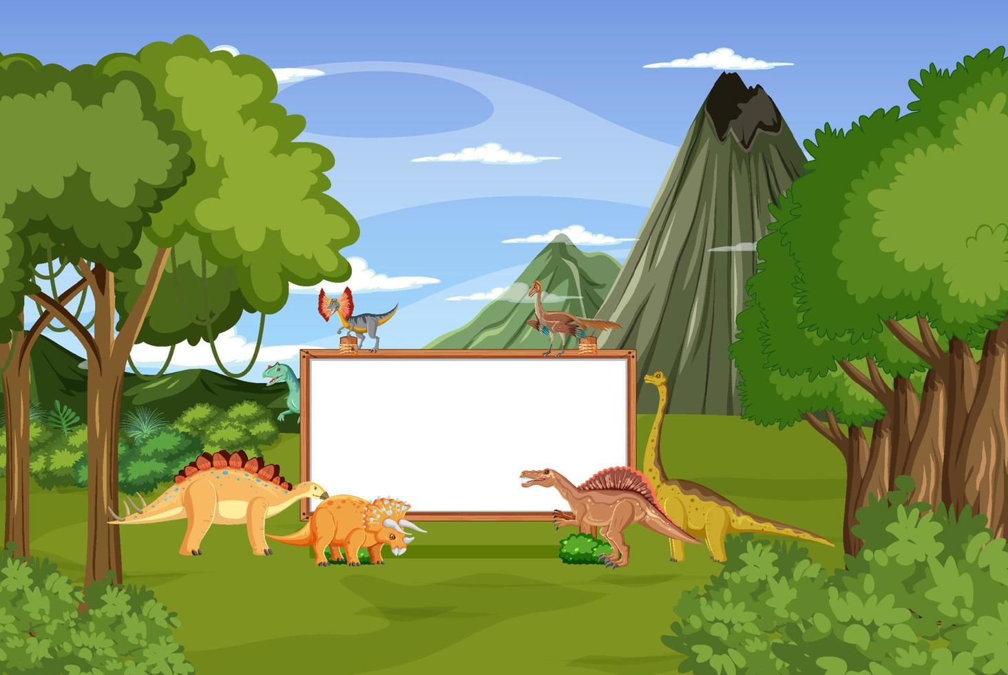 Banner design with dinosaurs vector