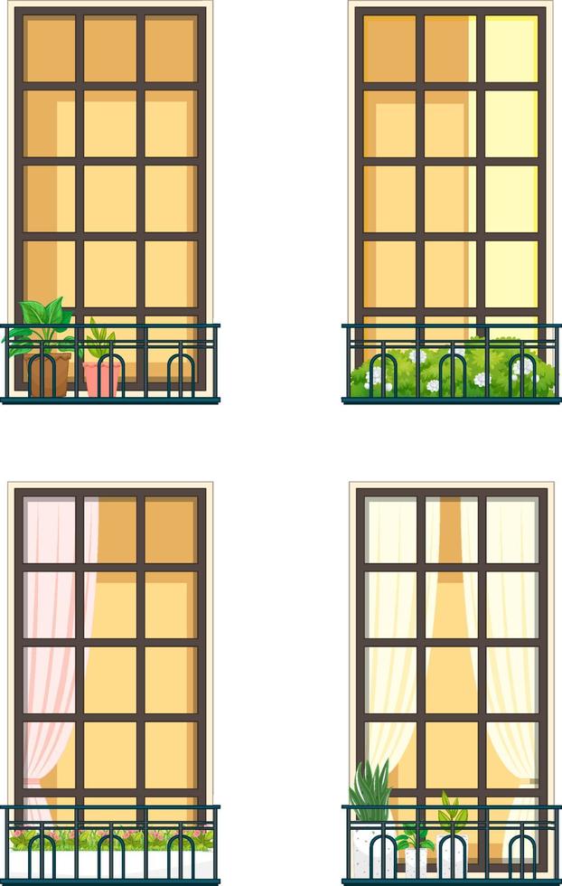 Apartment building balcony facade vector