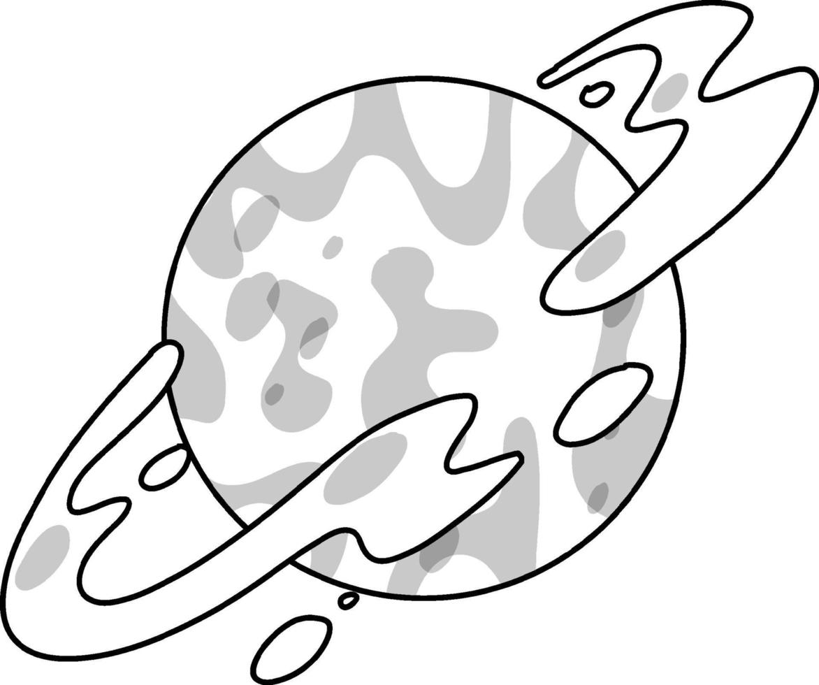 Black and white doodle character vector