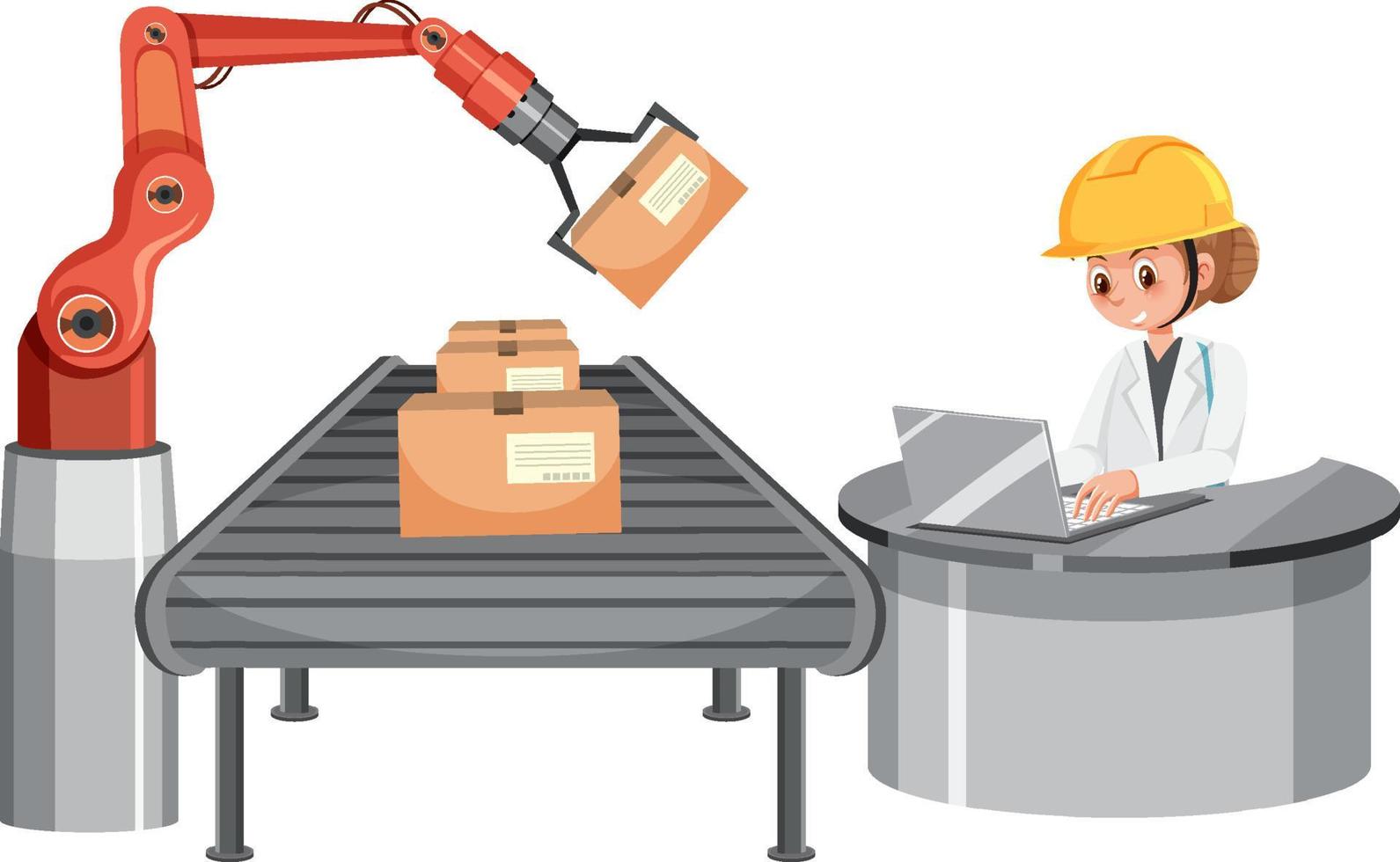 A robotic engineer controlling machine vector