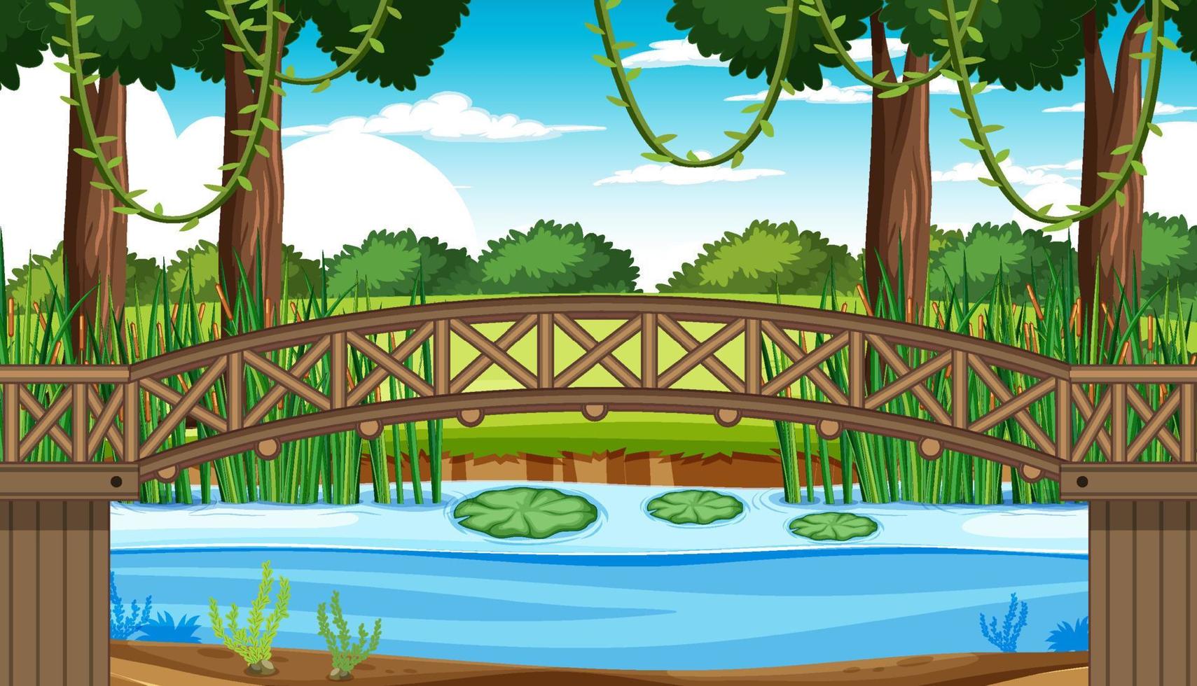 River nature landscape scene vector