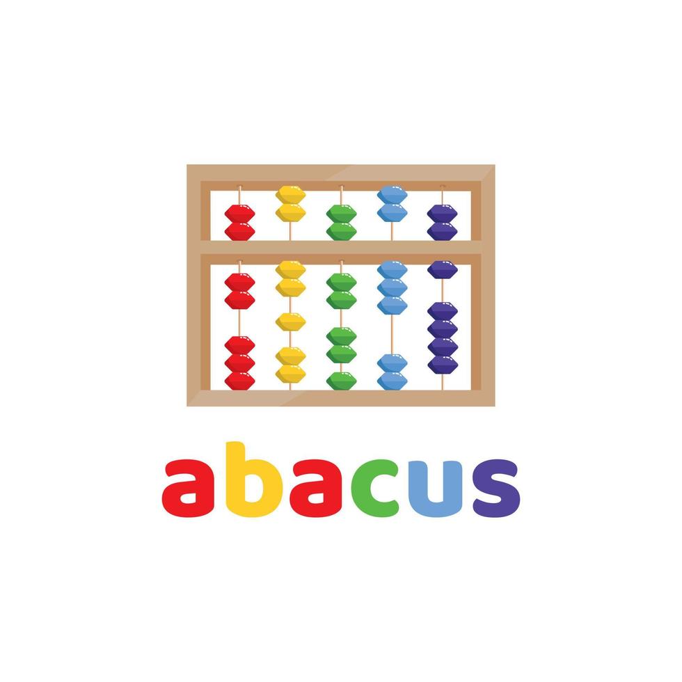 Abacus for mental arithmetic. Abacus. Children's education. Early expansion. Flat vector illustration. Abacus logo emblem.