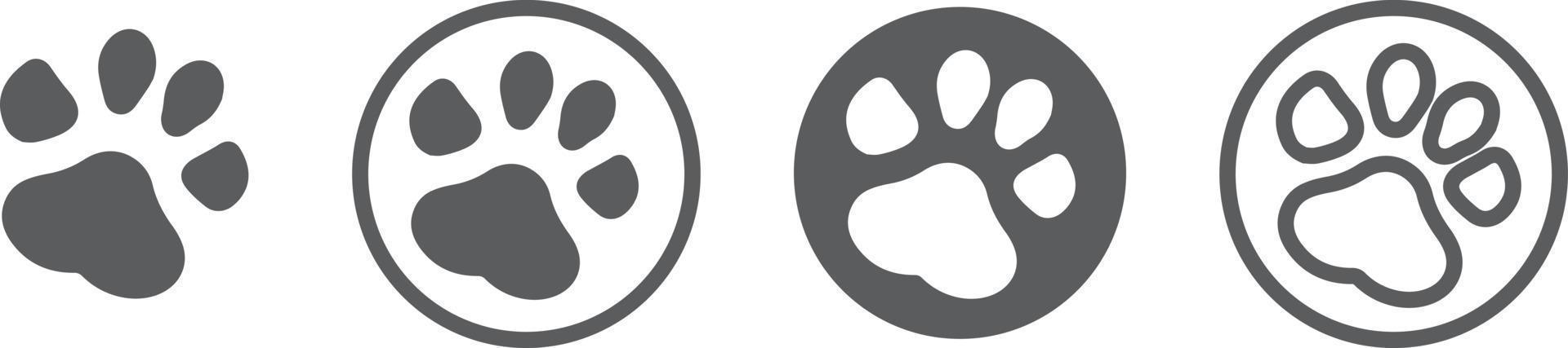 Paw logo cat dog animal pet footprint vector icon