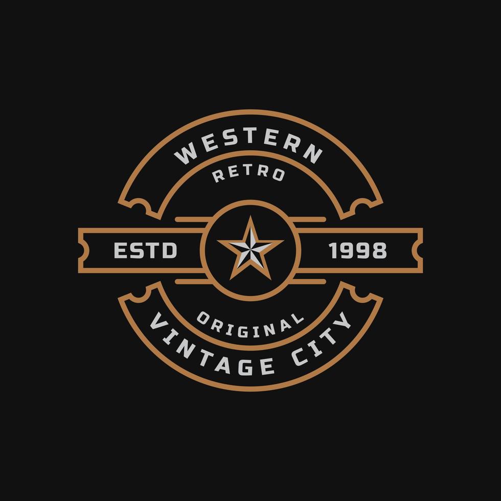 Vintage Retro Badge for Western Country Emblem Texas Logo Design Template Element vector