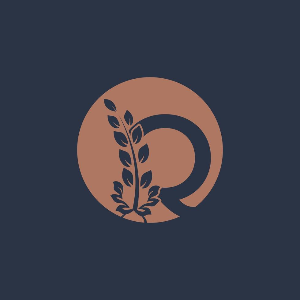 Initial Letter Q Linked Monogram Golden Laurel Wreath with Circle Logo. Graceful Design for Restaurant, Cafe, Brand name, Badge, Label, luxury identity vector