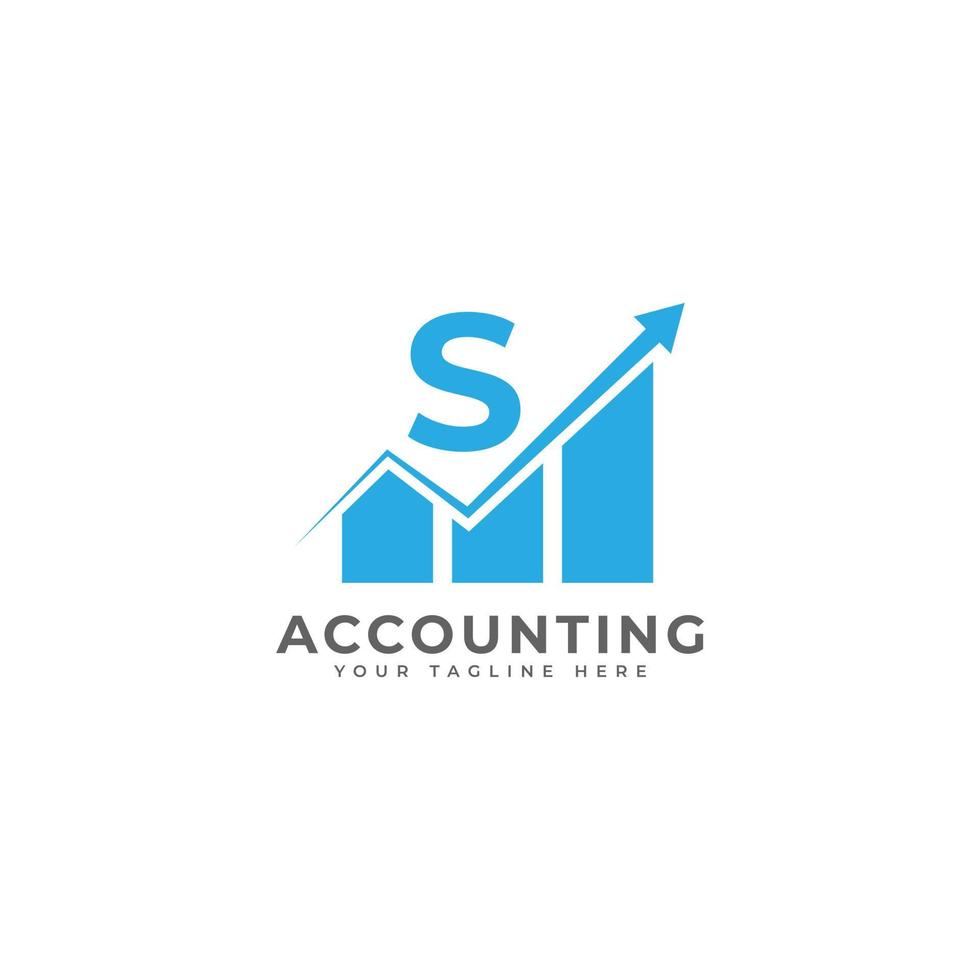 Initial Letter S Chart Bar Finance Logo Design Inspiration vector