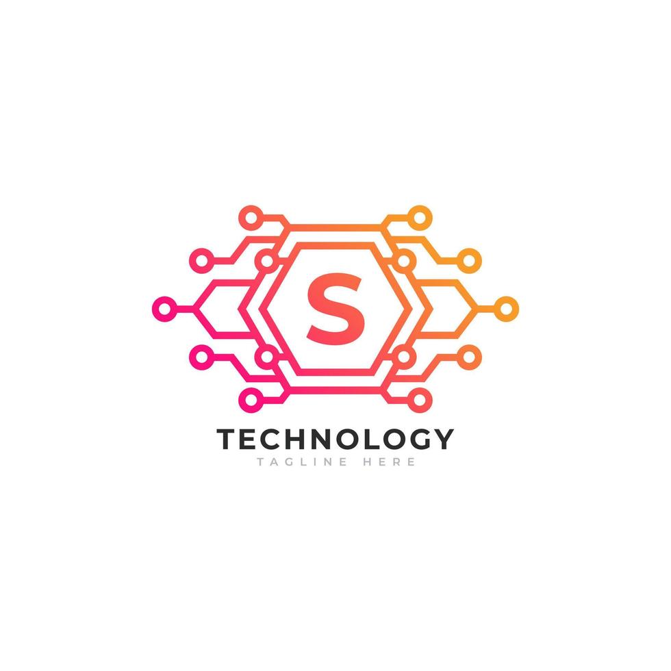 Technology Initial Letter S Logo Design Template Element. vector