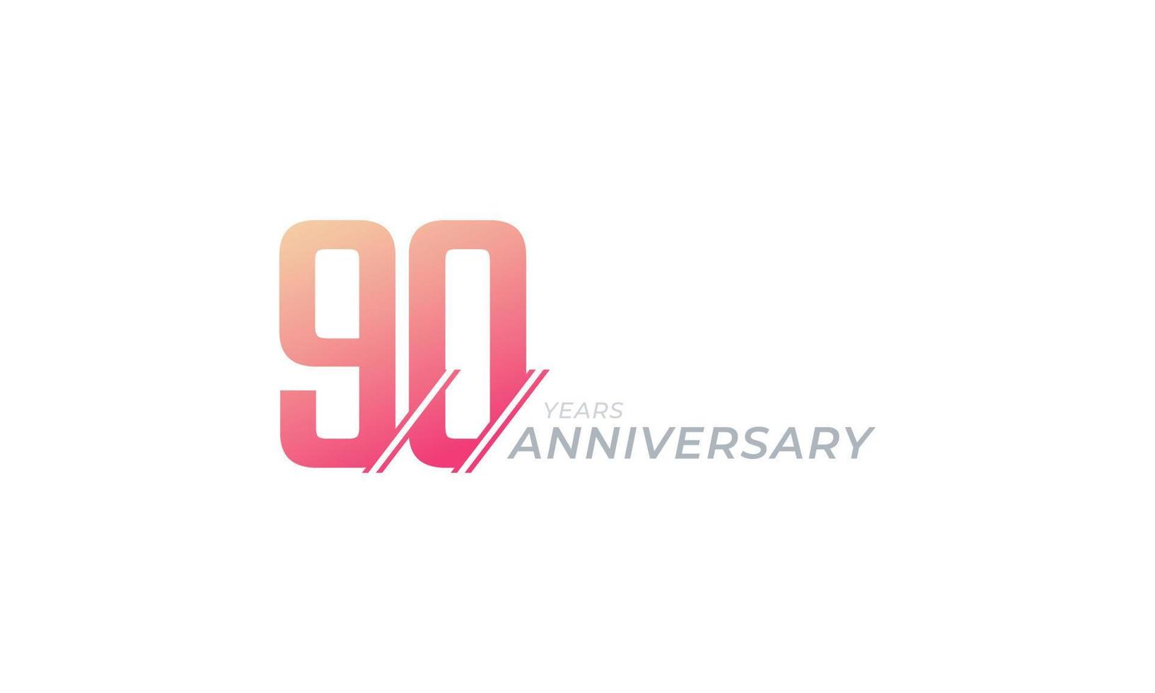 90 Year Anniversary Celebration Vector. Happy Anniversary Greeting Celebrates Template Design Illustration vector