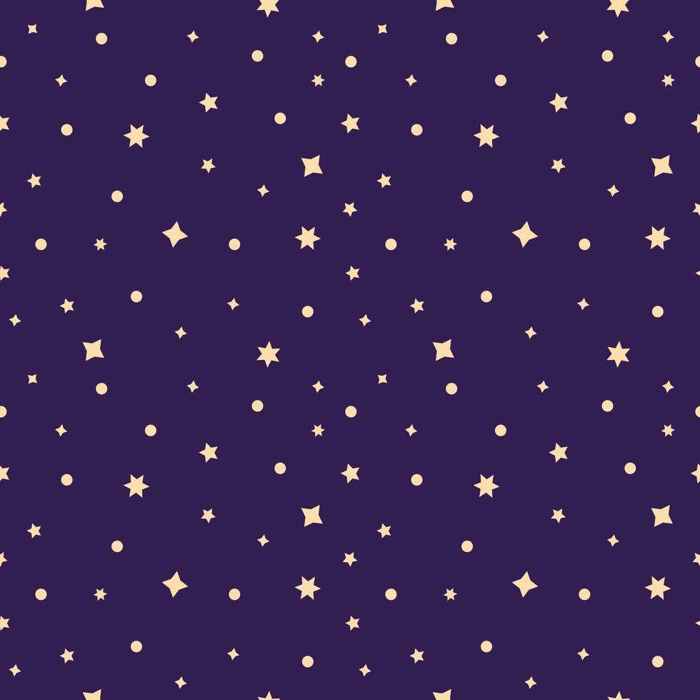 Seamless pattern of deep space with stars in a flat style. Mysticism, Halloween set, spiritualism, magic.Vector illustration vector