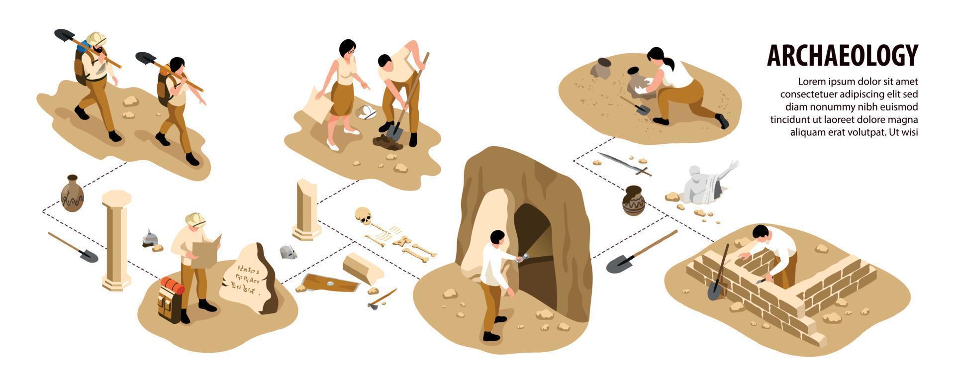 Archaeology Infographic Set vector