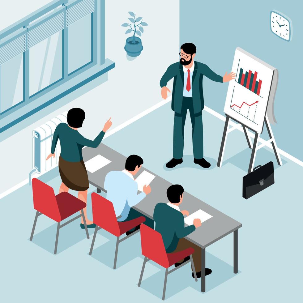Presentation Isometric Illustration vector