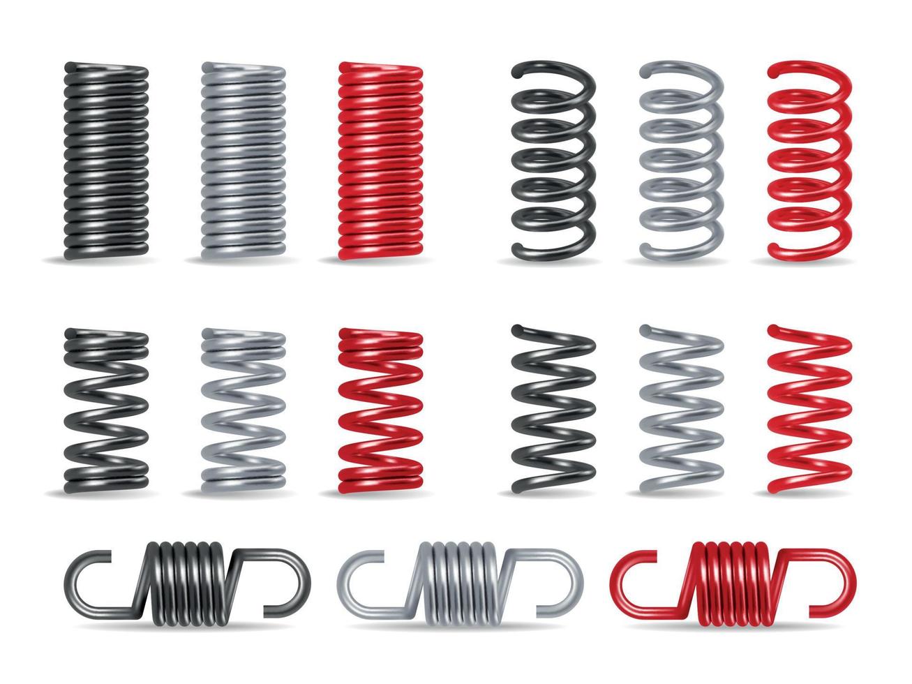 Metal Spring Bright Set vector