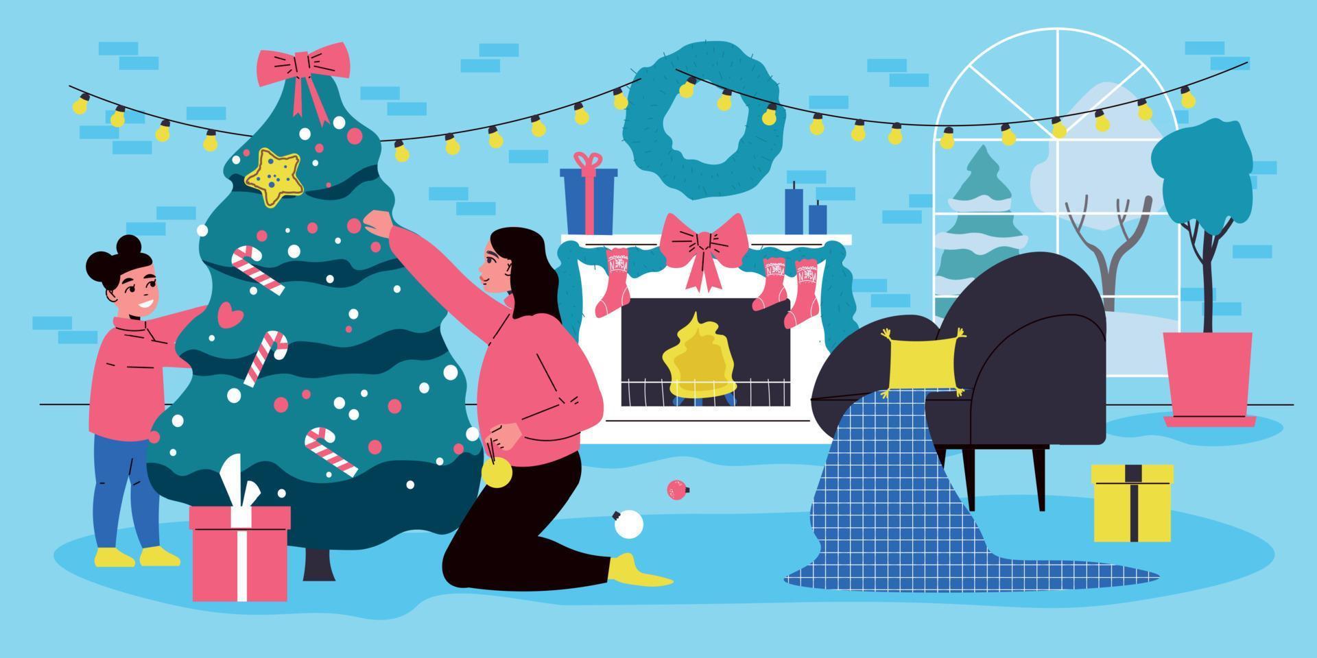 Christmas Flat Background vector