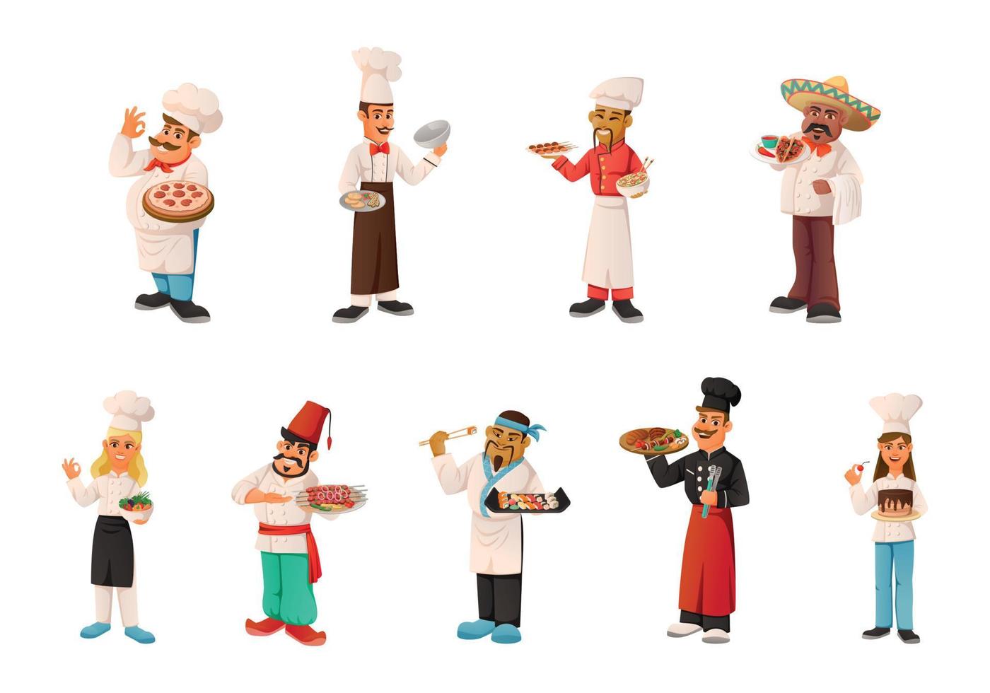 Chef Cartoon Set vector