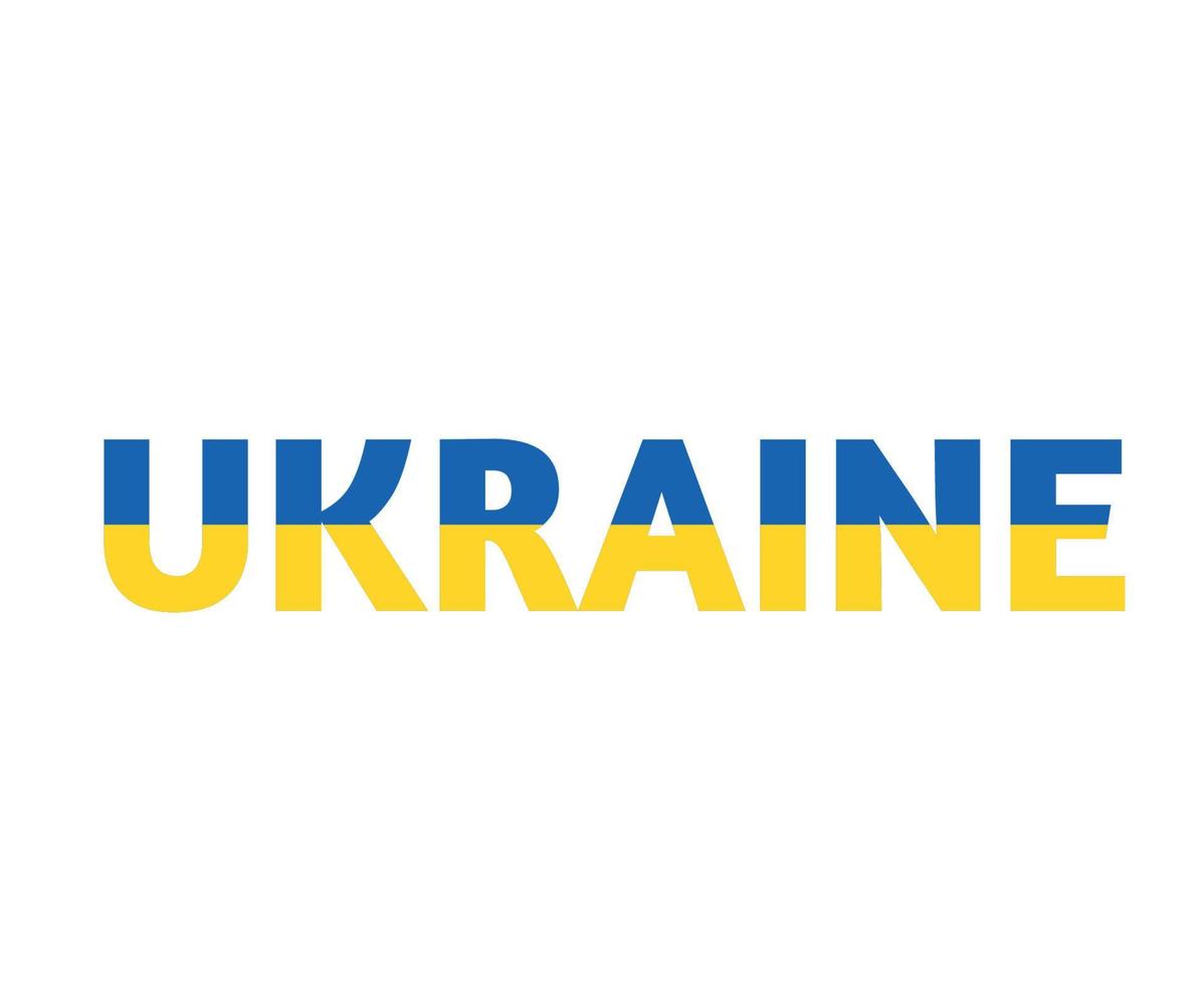 Ukraine Flag With Name Design Abstract National Europe Vector Illustration Design