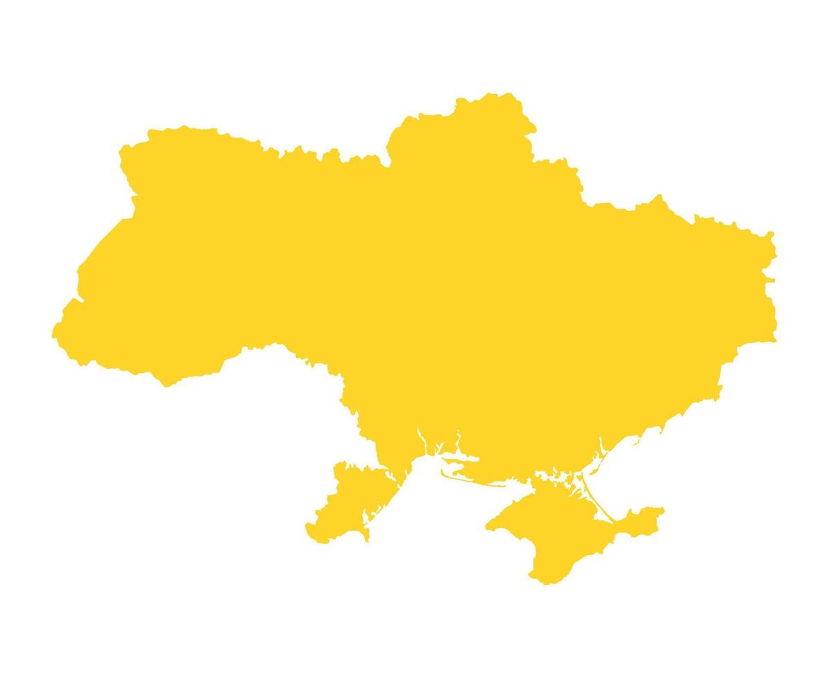 Ukraine Emblem Map Yellow National Europe icon Symbol Vector Illustration