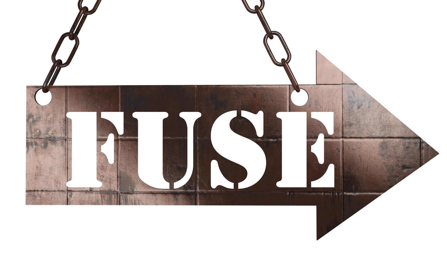 fuse word on metal pointer photo