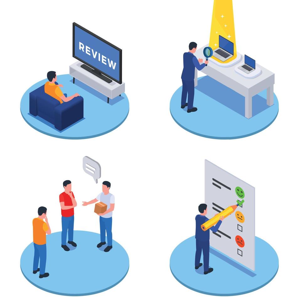 Customer Experience Isometric Concept vector