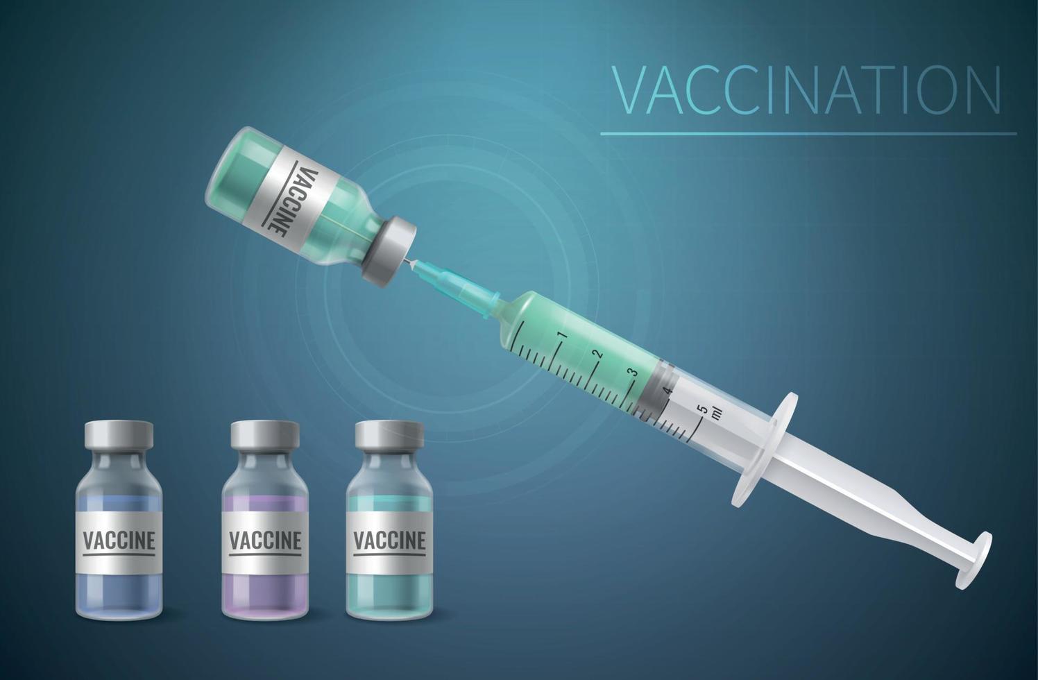 concepto de diseño realista de vacunación vector
