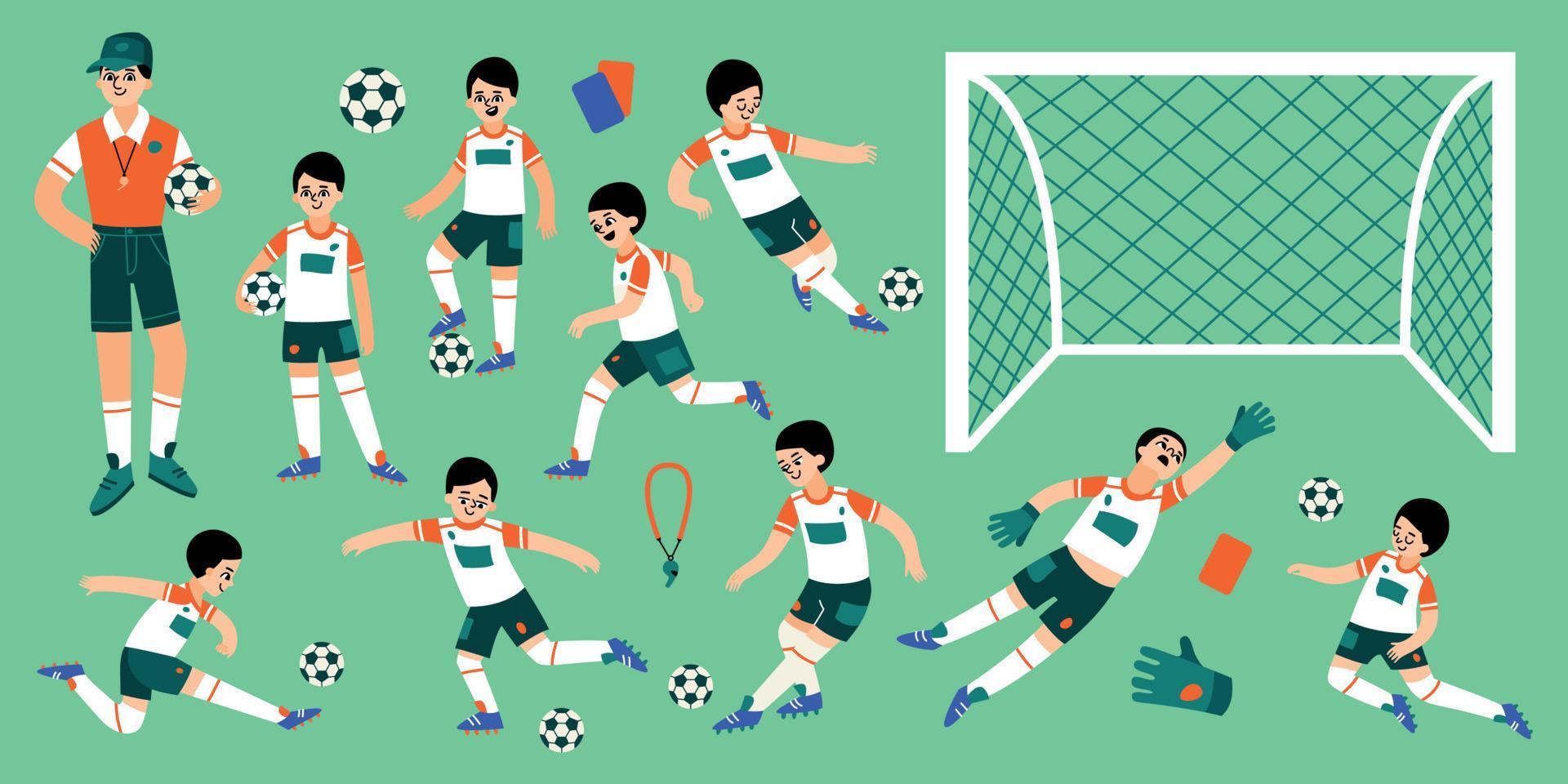 Football Flat Set vector