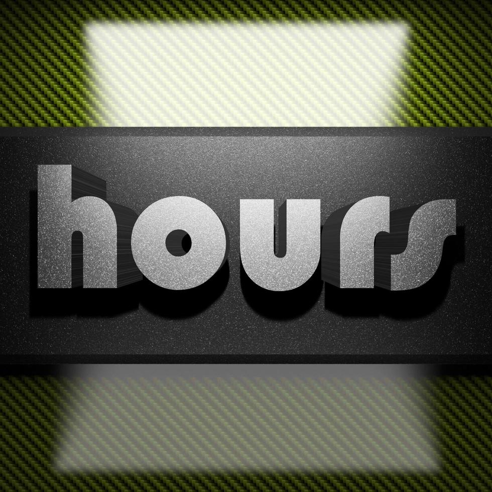 hours word of iron on carbon photo