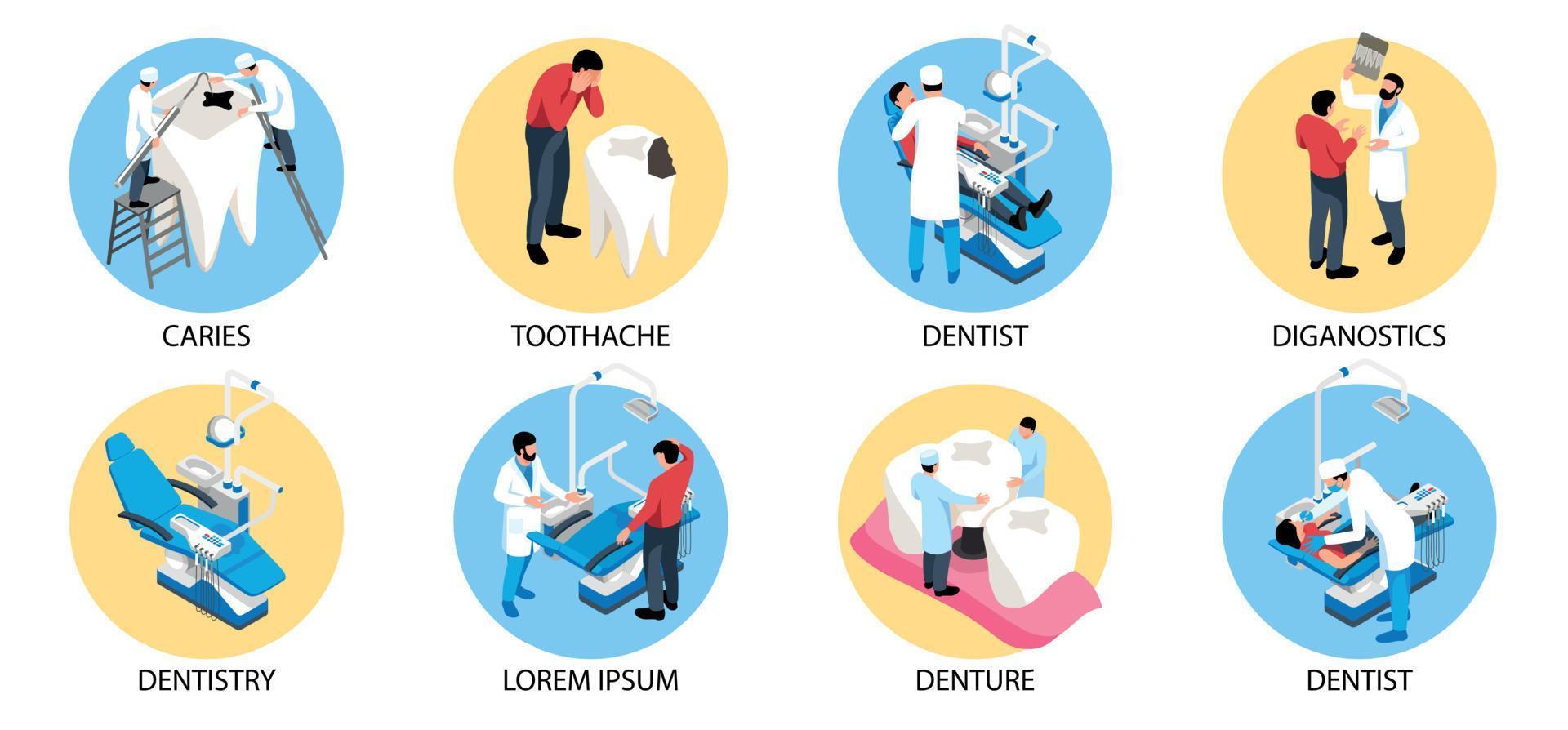 Dentist Isometric Design Concept vector