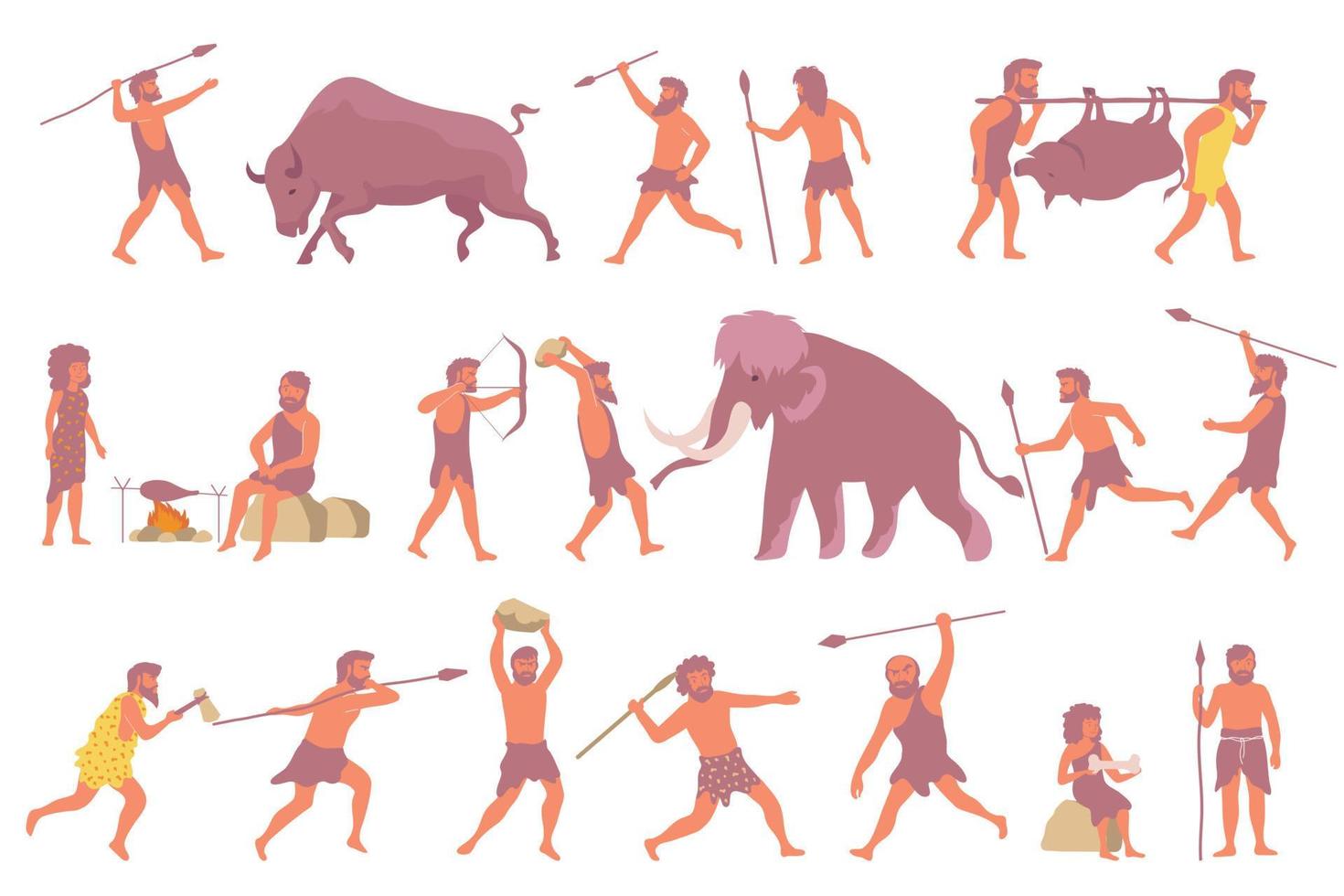 Primitive Hunting Icon Set vector