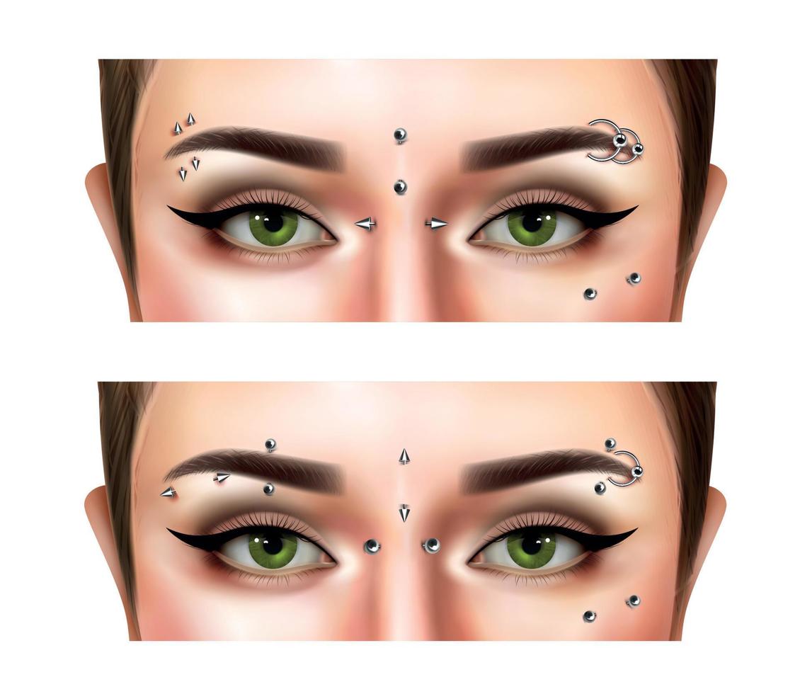 Realistic Piercing Banners vector