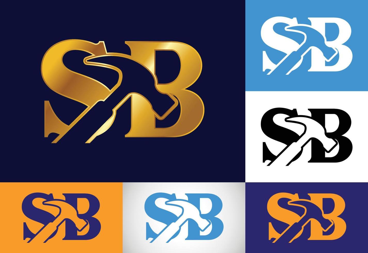 vector de diseño de logotipo de letra inicial sb. símbolo del alfabeto gráfico para la identidad empresarial corporativa