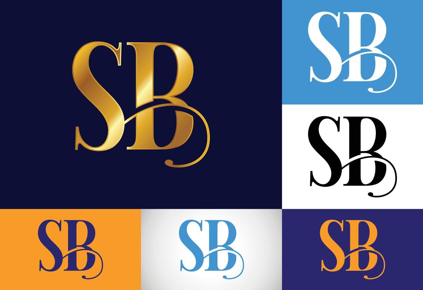 vector de diseño de logotipo de letra inicial sb. símbolo del alfabeto gráfico para la identidad empresarial corporativa