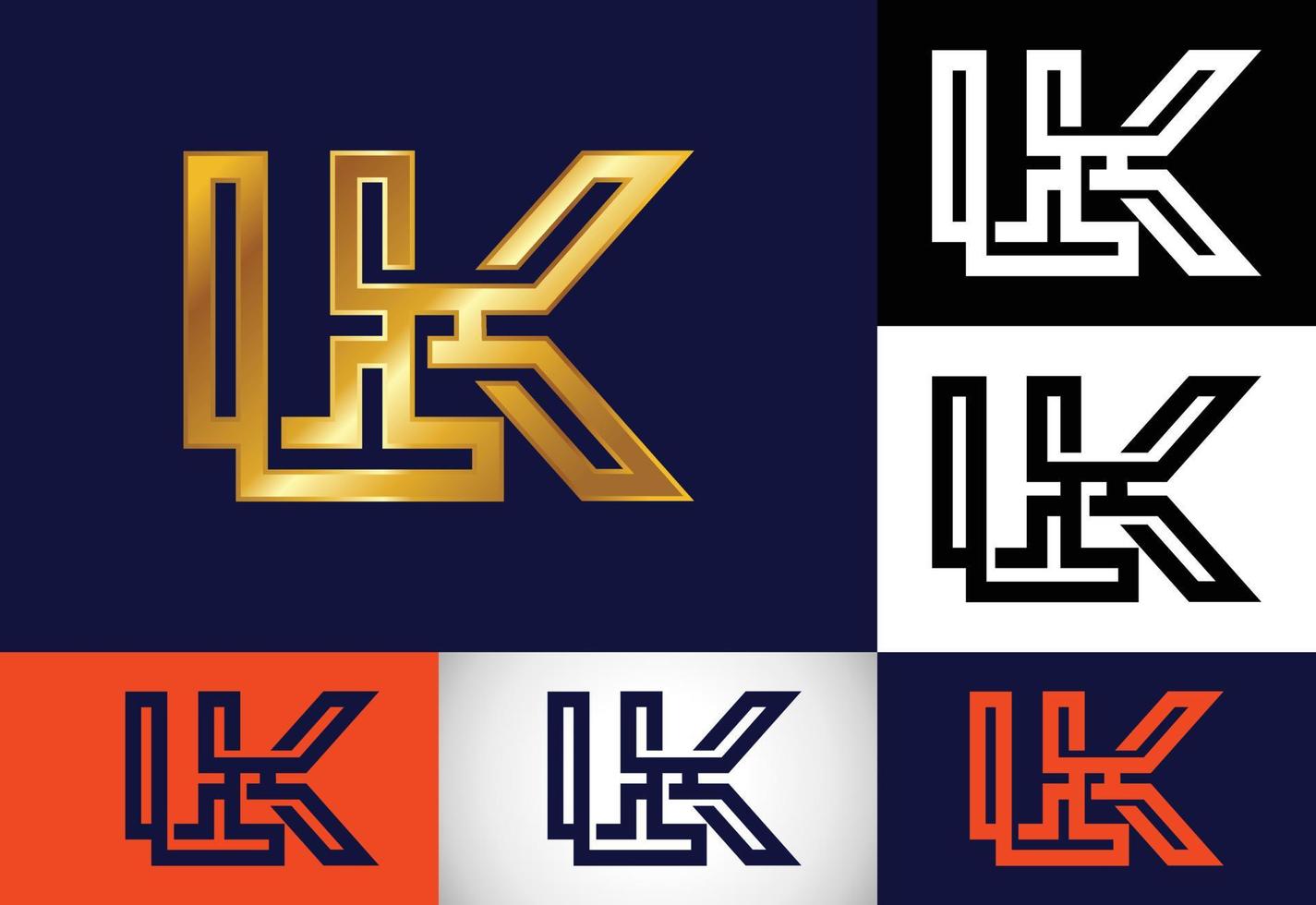 plantilla de vector de diseño de logotipo de letra de monograma inicial lk. diseño de logotipo de letra lk