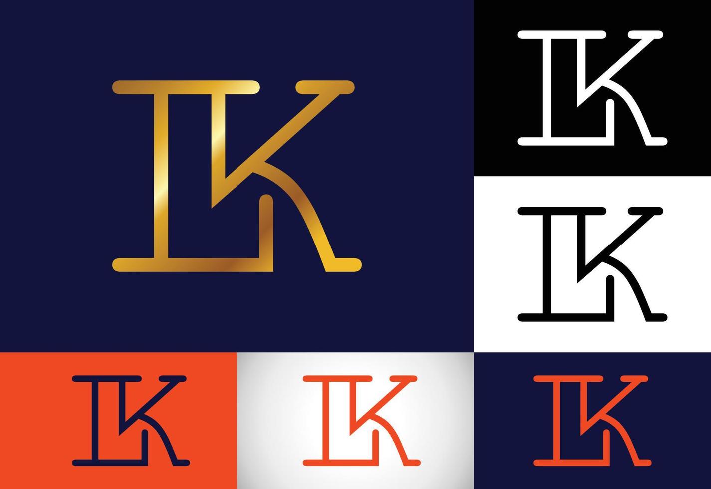 plantilla de vector de diseño de logotipo de letra de monograma inicial lk. diseño de logotipo de letra lk