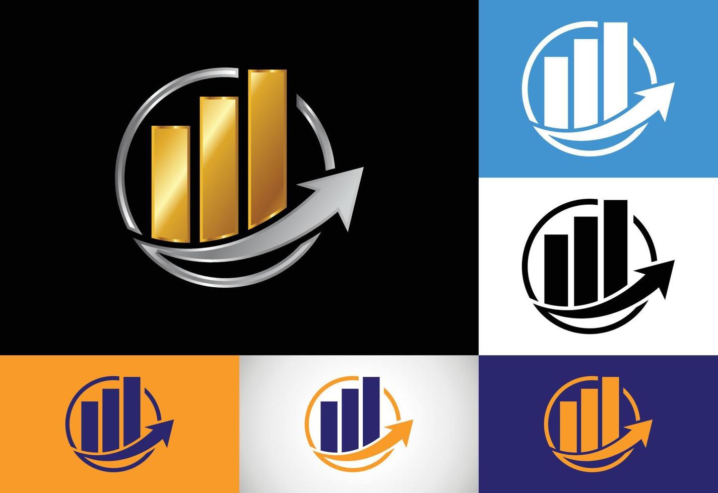 plantilla de vector de diseño de logotipo de contabilidad y finanzas de variación de color múltiple