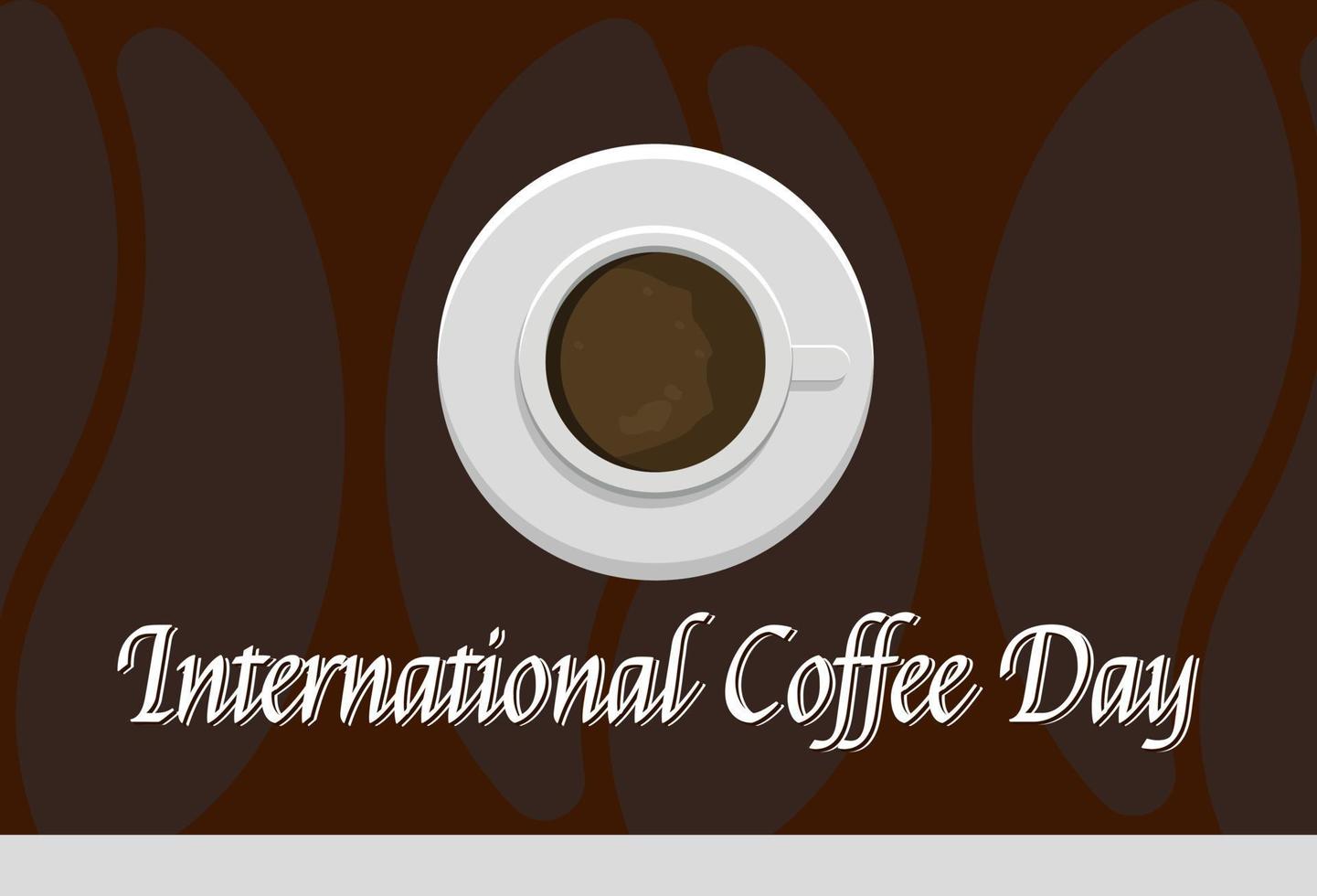 Flat Design Illustration Of International Coffee Day Templates, Design Suitable For Posters, Backgrounds, Greeting Cards, International Coffee Day Themed vector